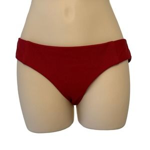 Becca Fine Line American Bikini Bottom,‎ Women's Small Adobe Color Brick Red NWT